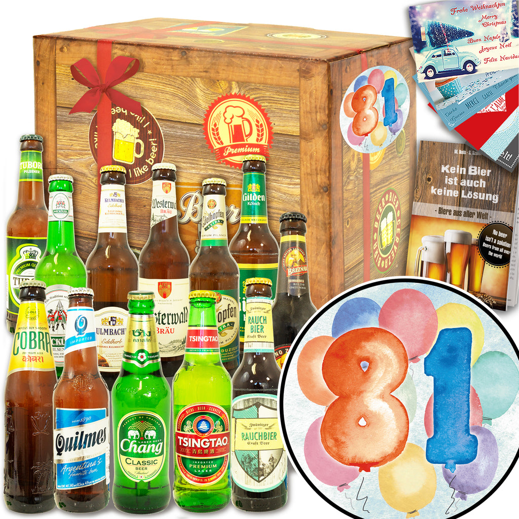 Geburtstag 81 | 12x Biere Welt und Deutschland | Bierbox