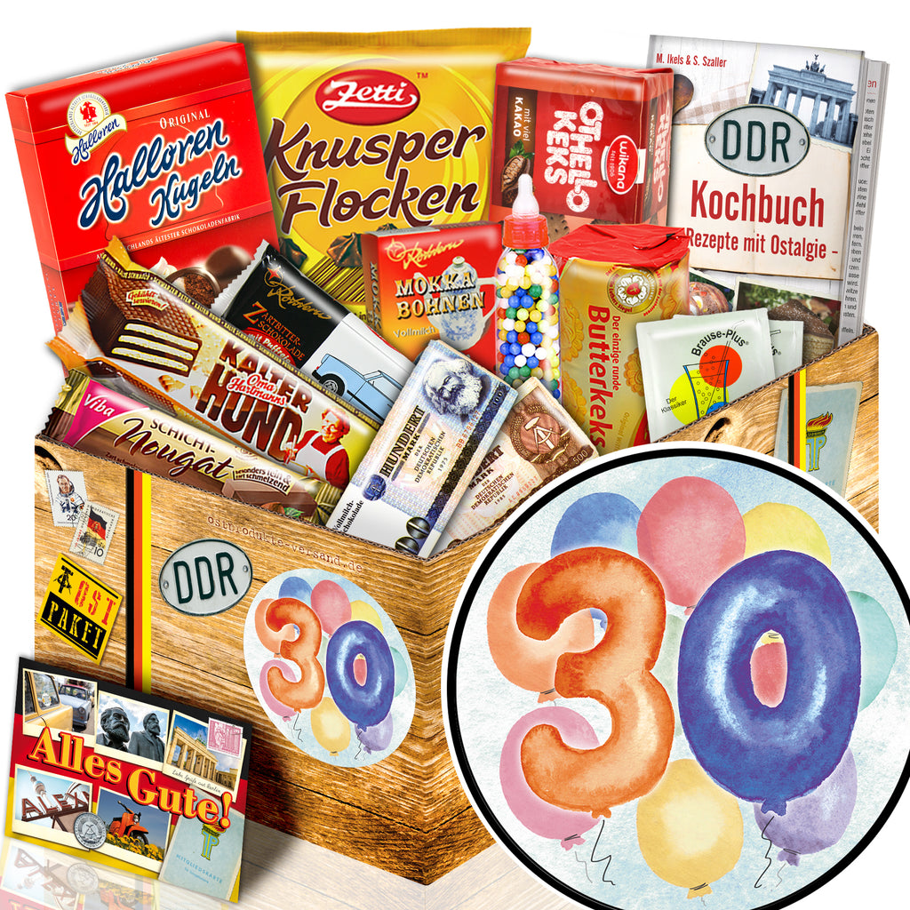 Zum 30. Geburtstag - Süßigkeiten Set DDR L - monatsgeschenke.de