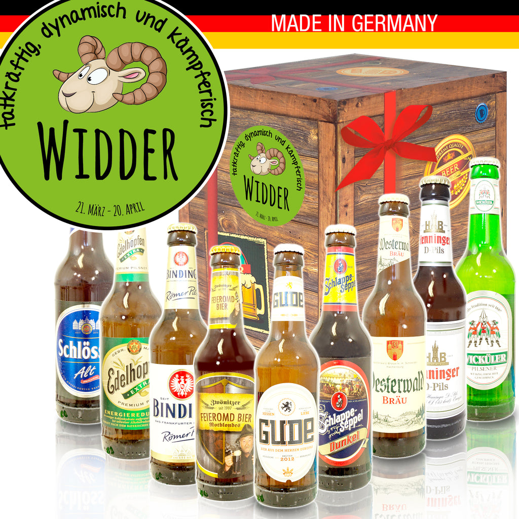 Sternzeichen Widder | 9 Biersorten Biere aus Deutschland | Geschenkset
