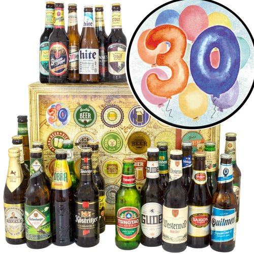30. Geburtstag | 24 Spezialitäten Bier Deutschland und Welt | Box