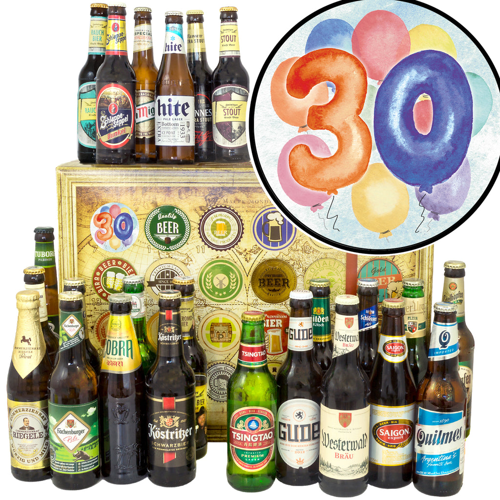 30. Geburtstag | 24 Spezialitäten Bier Deutschland und Welt | Box