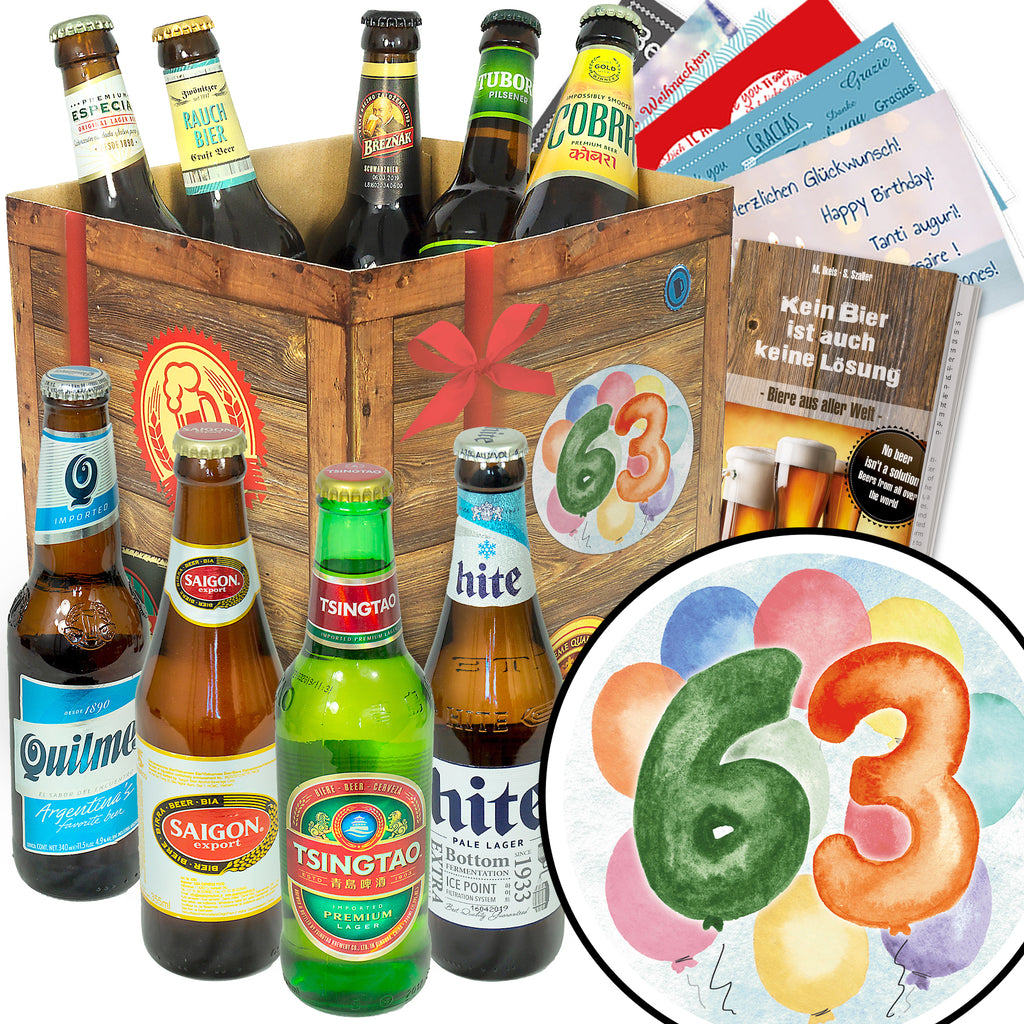 Geburtstag 63 | 9 Biersorten Biere der Welt Exoten | Bierbox