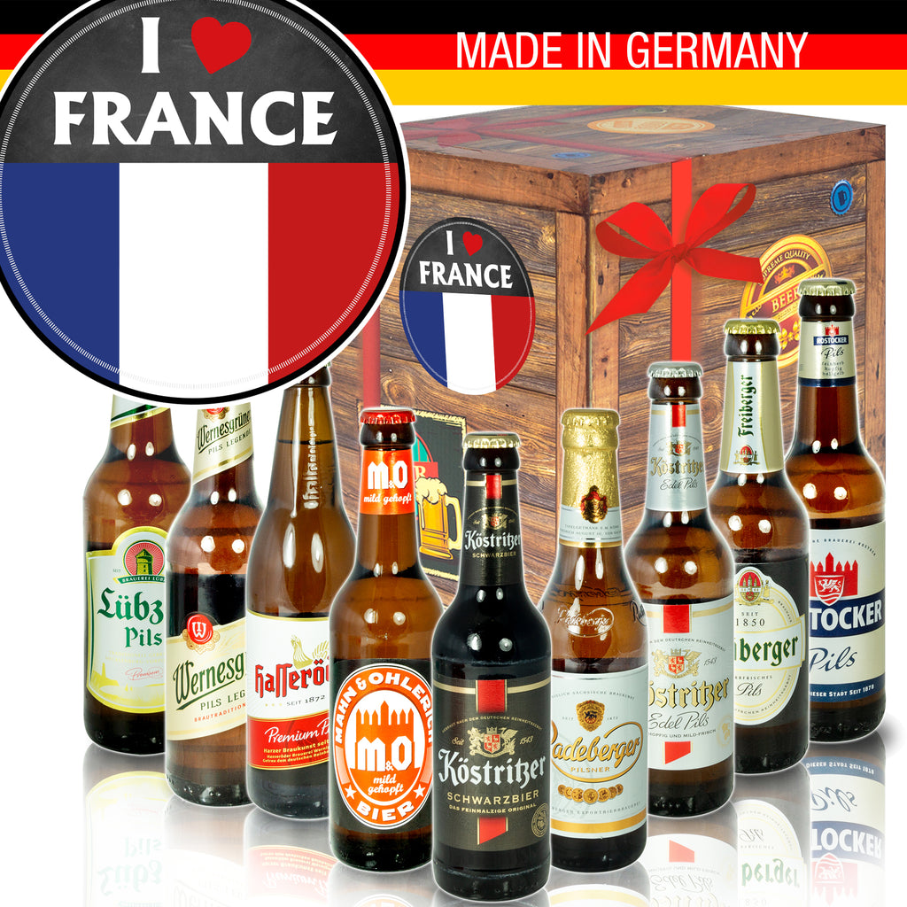 I love France | 9x Biere Ostdeutsch | Geschenkset