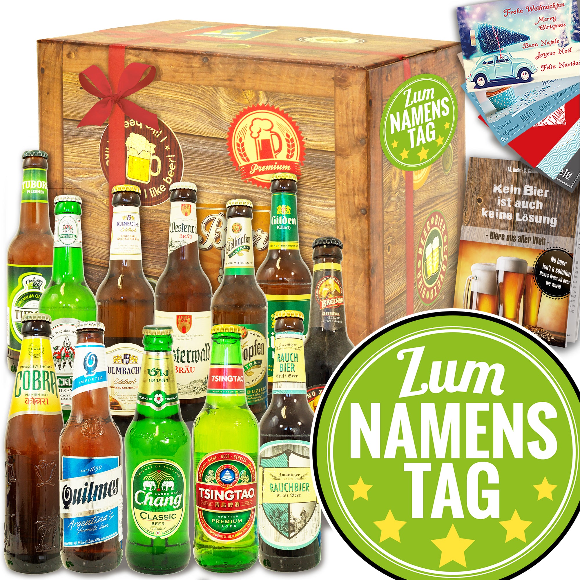 Zum Namenstag | 12x Bier aus der Welt und Deutschland | Probierpaket