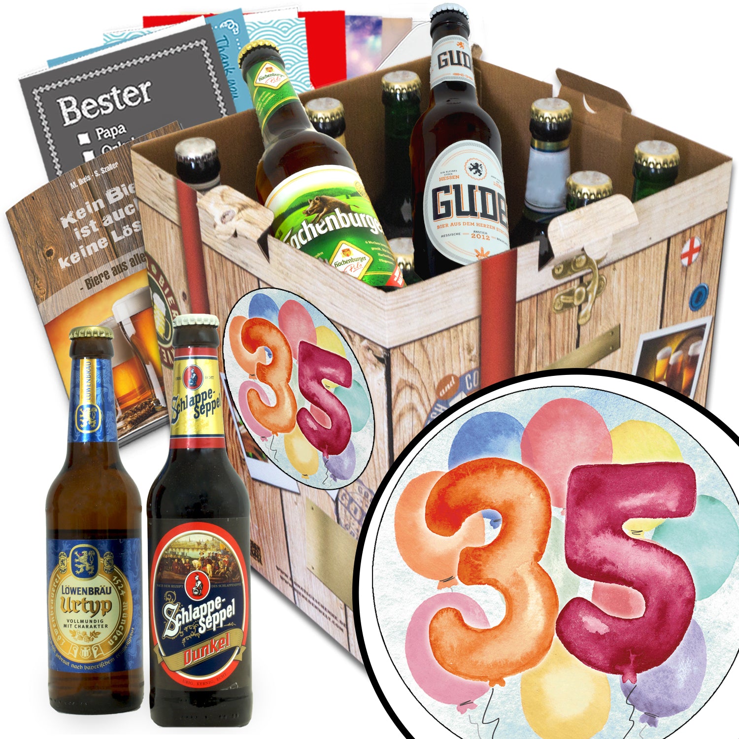 Geburtstag 35 | 9 Flaschen Bier Deutschlandreise | Bierbox