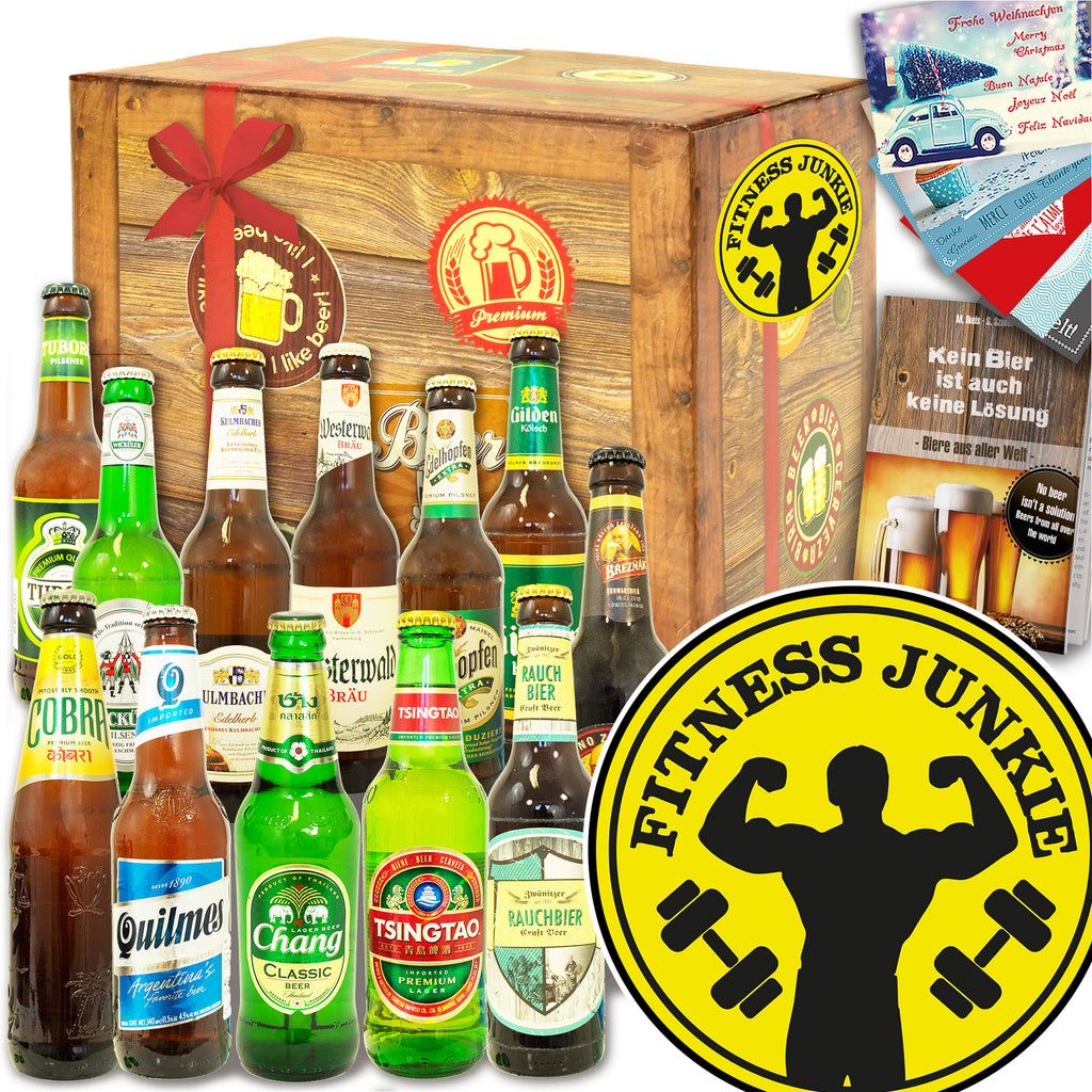 Fitnessjunkie | 12 Biersorten Biere Welt und Deutschland | Geschenkkorb
