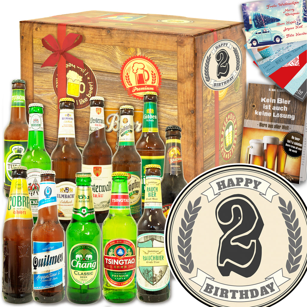 Geburtstag 2 | 12 Flaschen Bier Deutschland und Welt | Geschenkbox