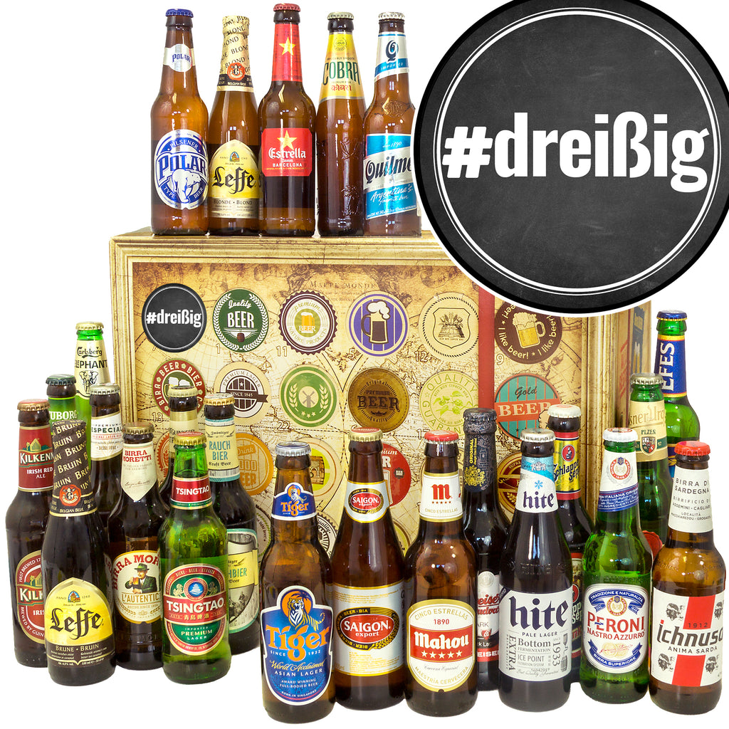 #dreißig | 24 Biersorten Bier International | Geschenk Set