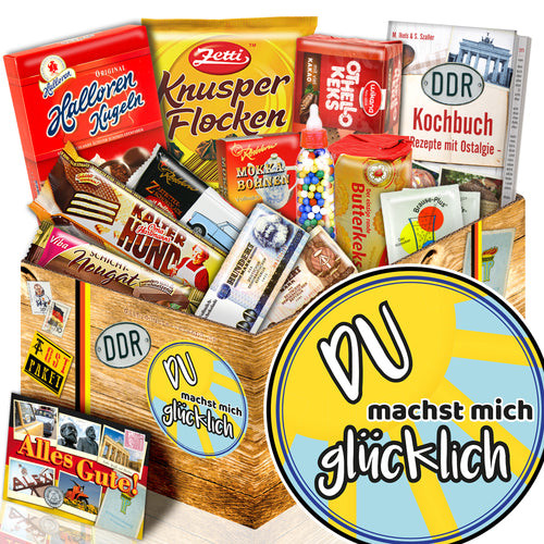 Du machst mich glücklich - Süßigkeiten Set DDR L - monatsgeschenke.de