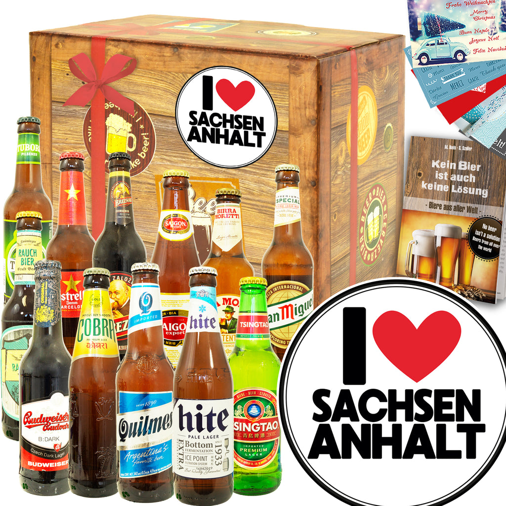 I Love Sachsen-Anhalt | 12x Bier International | Geschenkidee