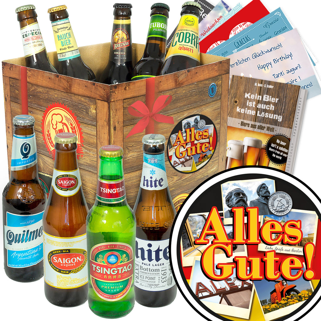 Alles Gute | 9 Spezialitäten Bier International | Geschenk Box