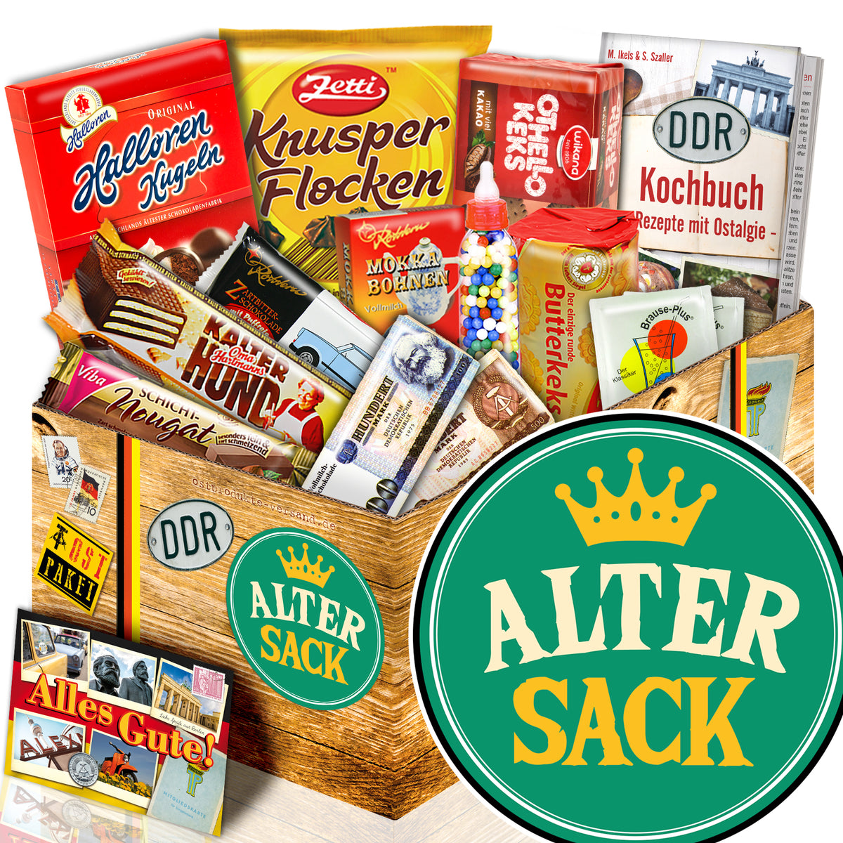 Alter Sack - Süßigkeiten Set DDR L - monatsgeschenke.de