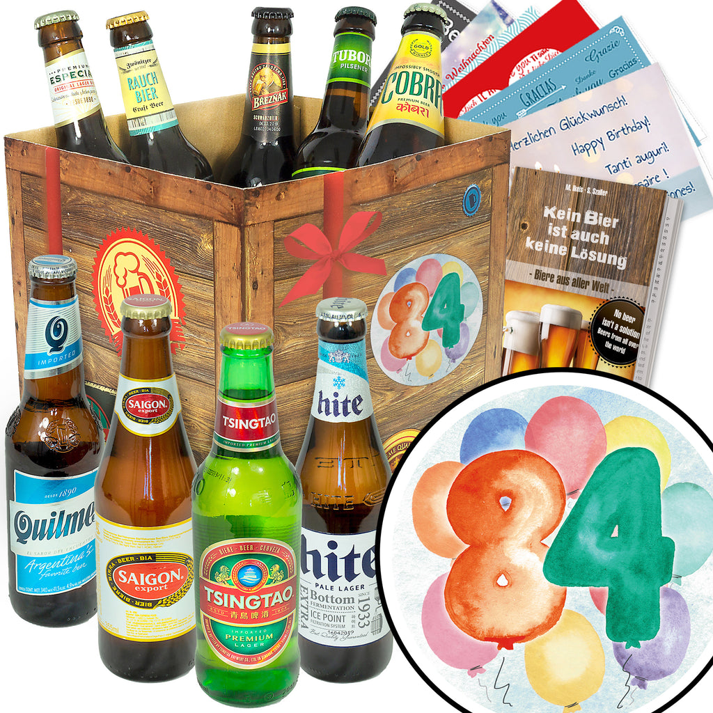 Geburtstag 84 | 9 Länder Biere der Welt Exoten | Geschenkbox