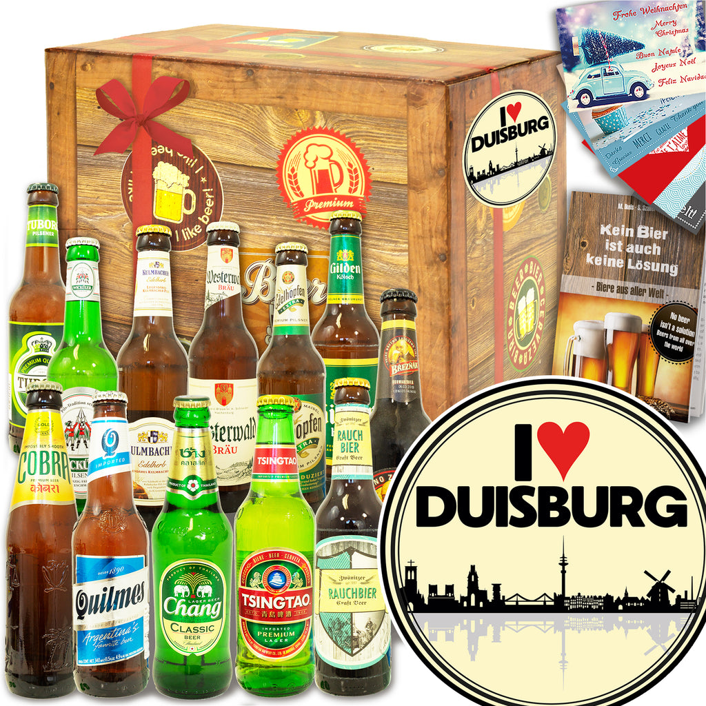 I love Duisburg | 12x Bier aus der Welt und Deutschland | Geschenkpaket