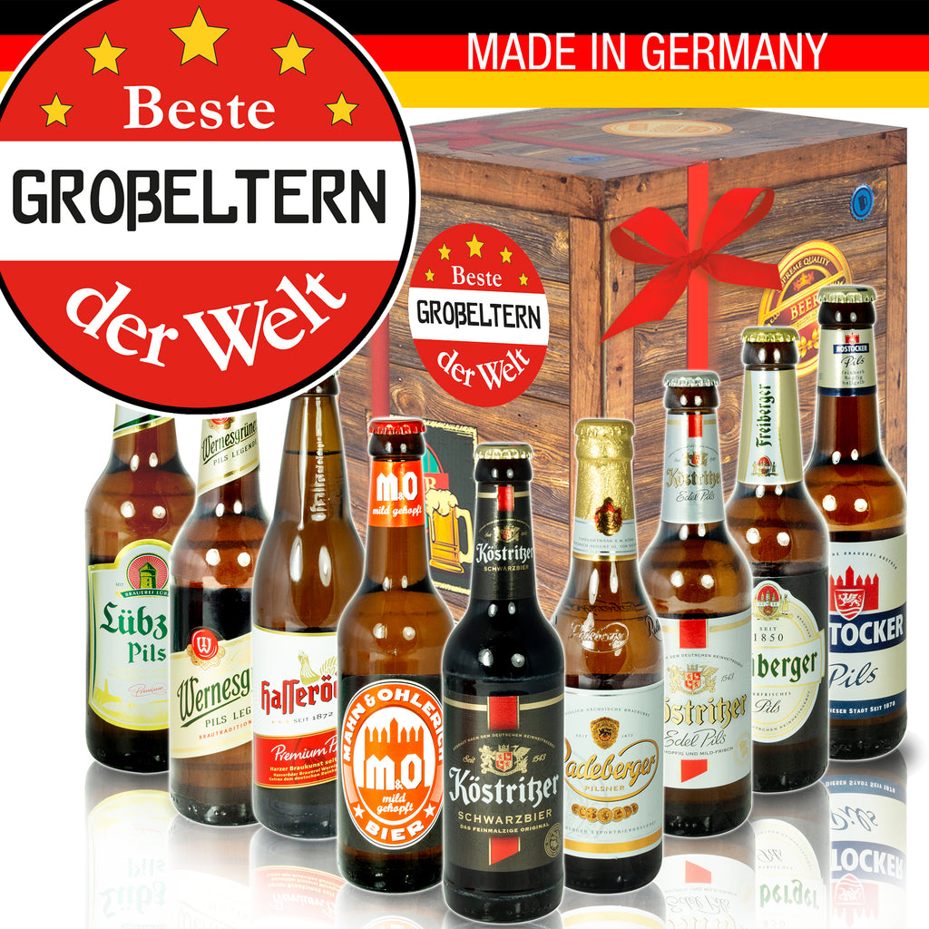 Beste Großeltern der Welt | 9x Bier Biere aus Ostdeutschland | Geschenkbox