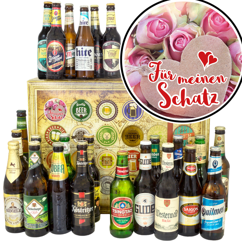 Für meinen Schatz | 24 Spezialitäten Biere Welt und Deutschland | Paket