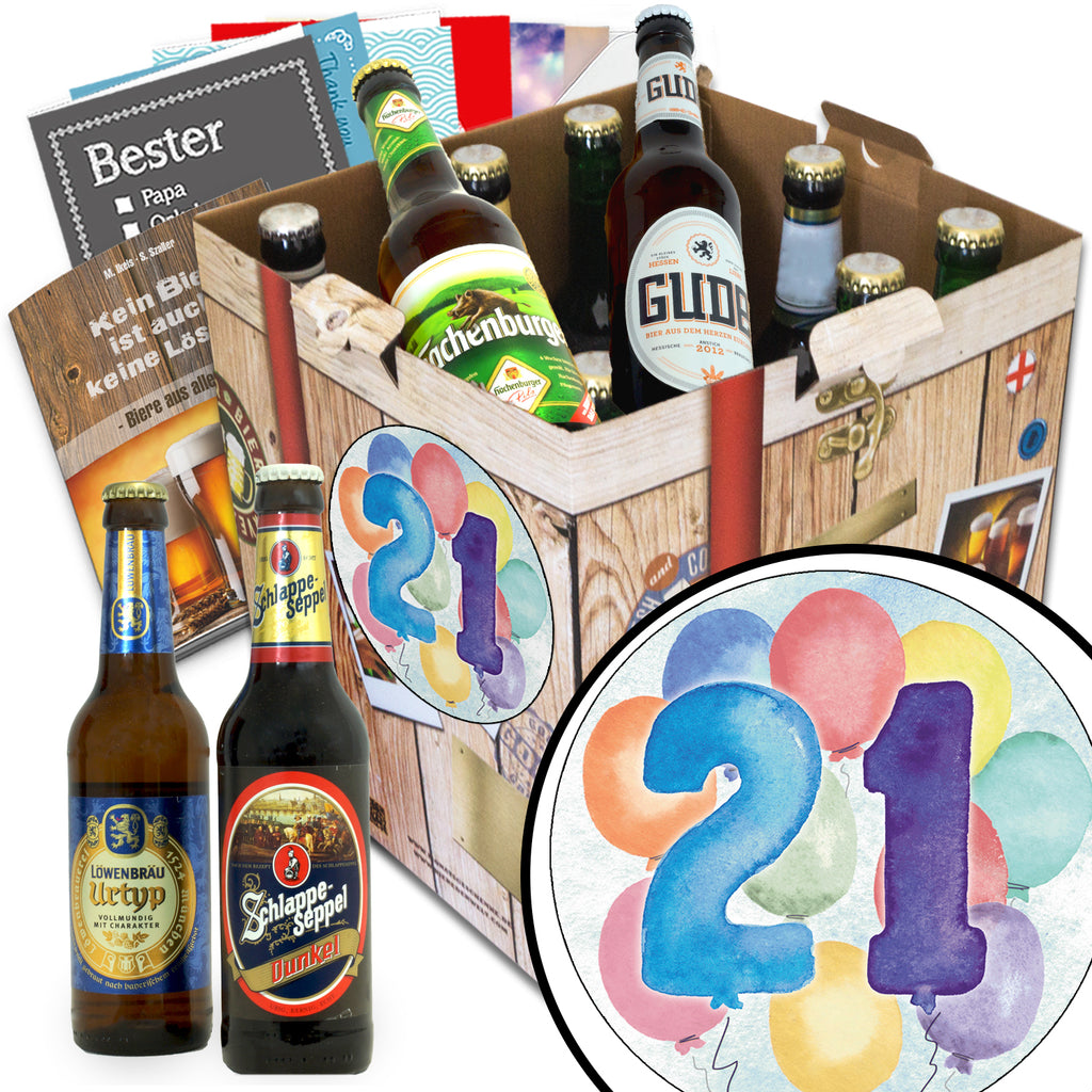 Geburtstag 21 | 9 Spezialitäten Biere aus Deutschland | Geschenkset