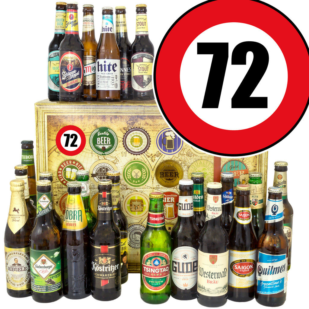Zahl 72 | 24 Biersorten Bier aus Welt und Deutschland | Bierbox