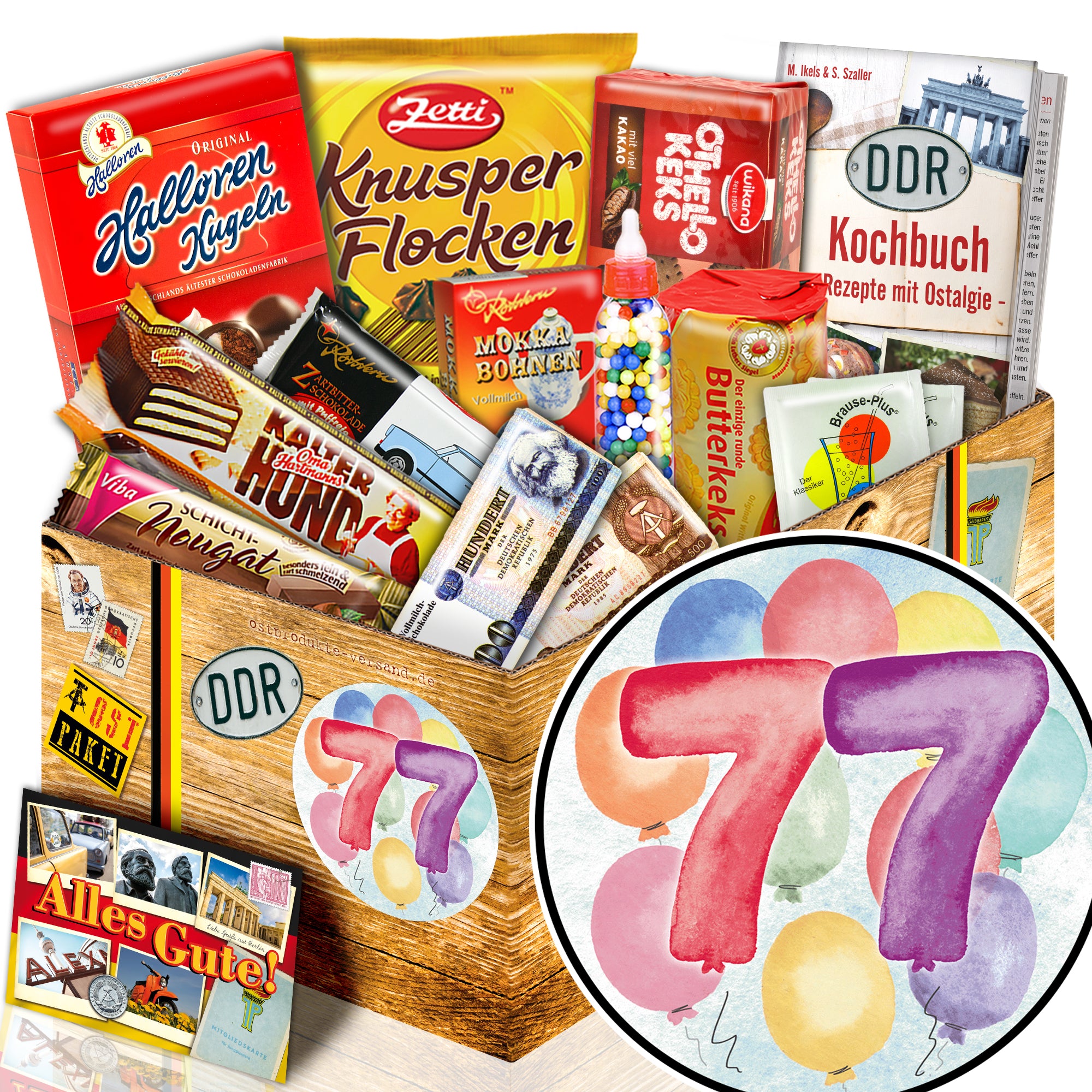 Zahl 77 - Süßigkeiten Set DDR L