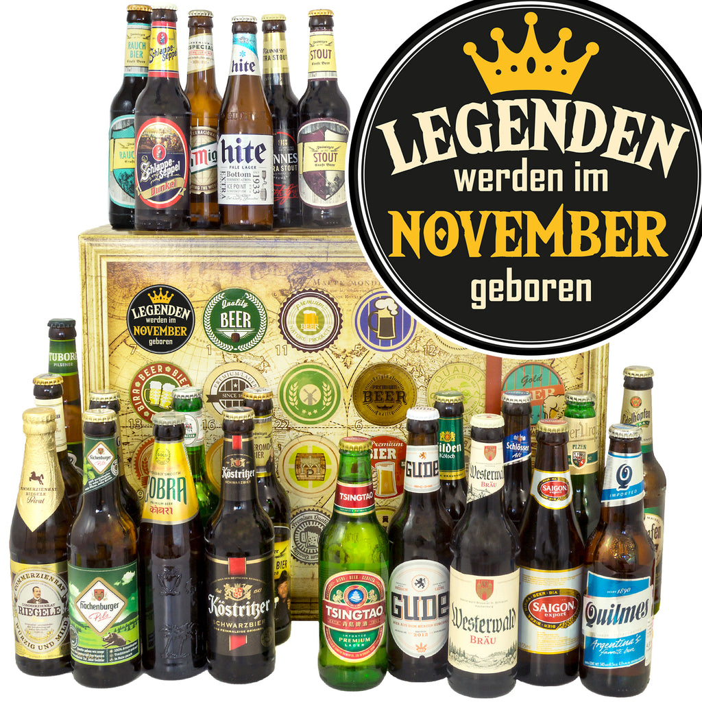 Legende November | 24x Bier International und Deutschland | Biergeschenk