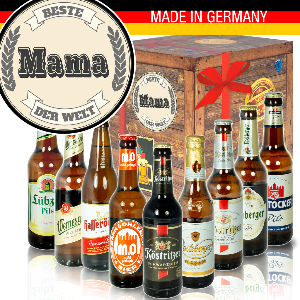 Beste Mama | 9 Flaschen Ostdeutsche Biere | Biergeschenk