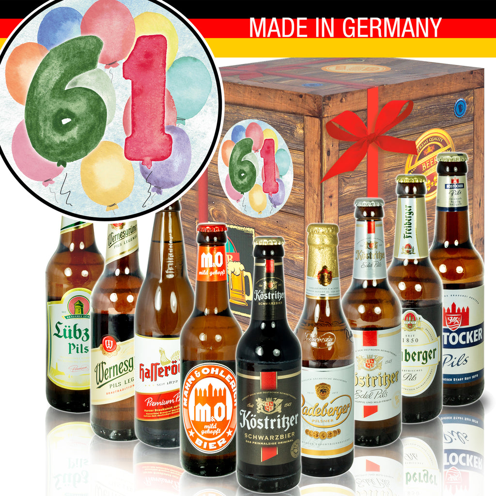 Geburtstag 61 | 9x Bier Ostdeutsche Biere | Bierset