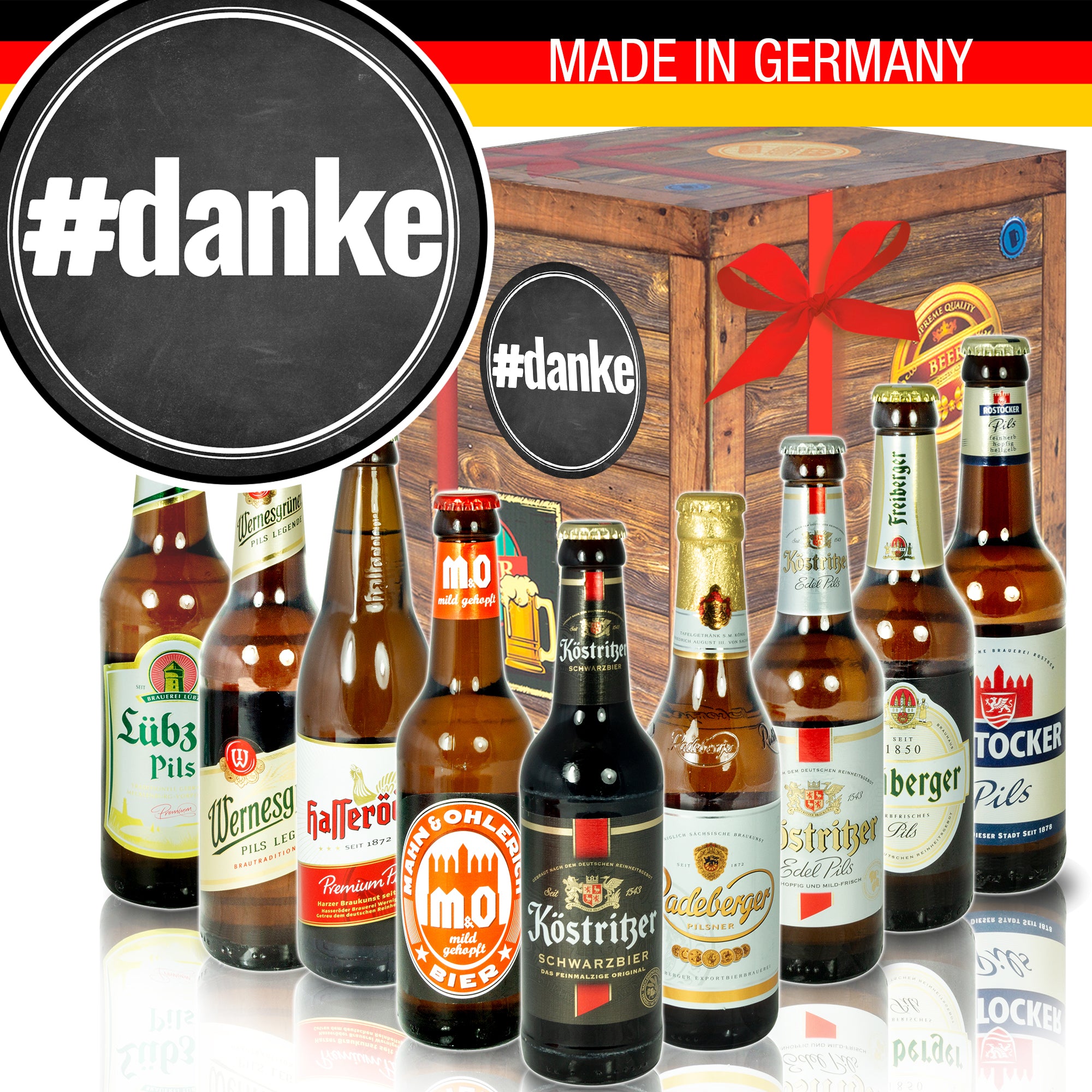 #danke | 9 Flaschen Ostdeutsche Biere | Bierset