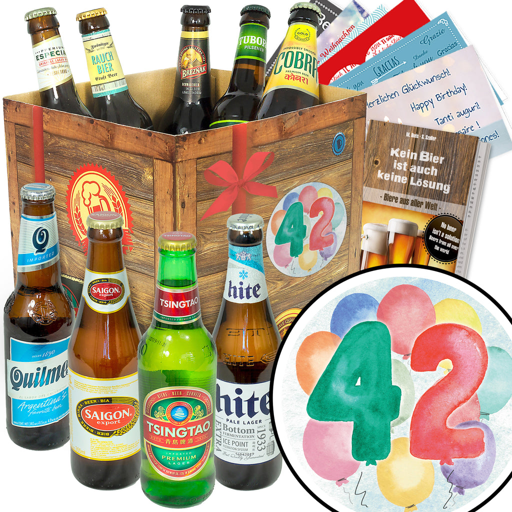 Geburtstag 42 | 9 Länder Bier Weltreise | Bier Geschenk