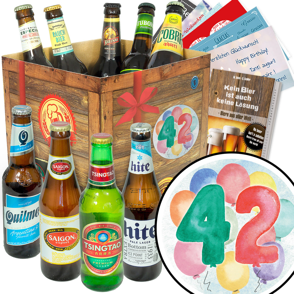 Geburtstag 42 | 9 Länder Bier Weltreise | Bier Geschenk