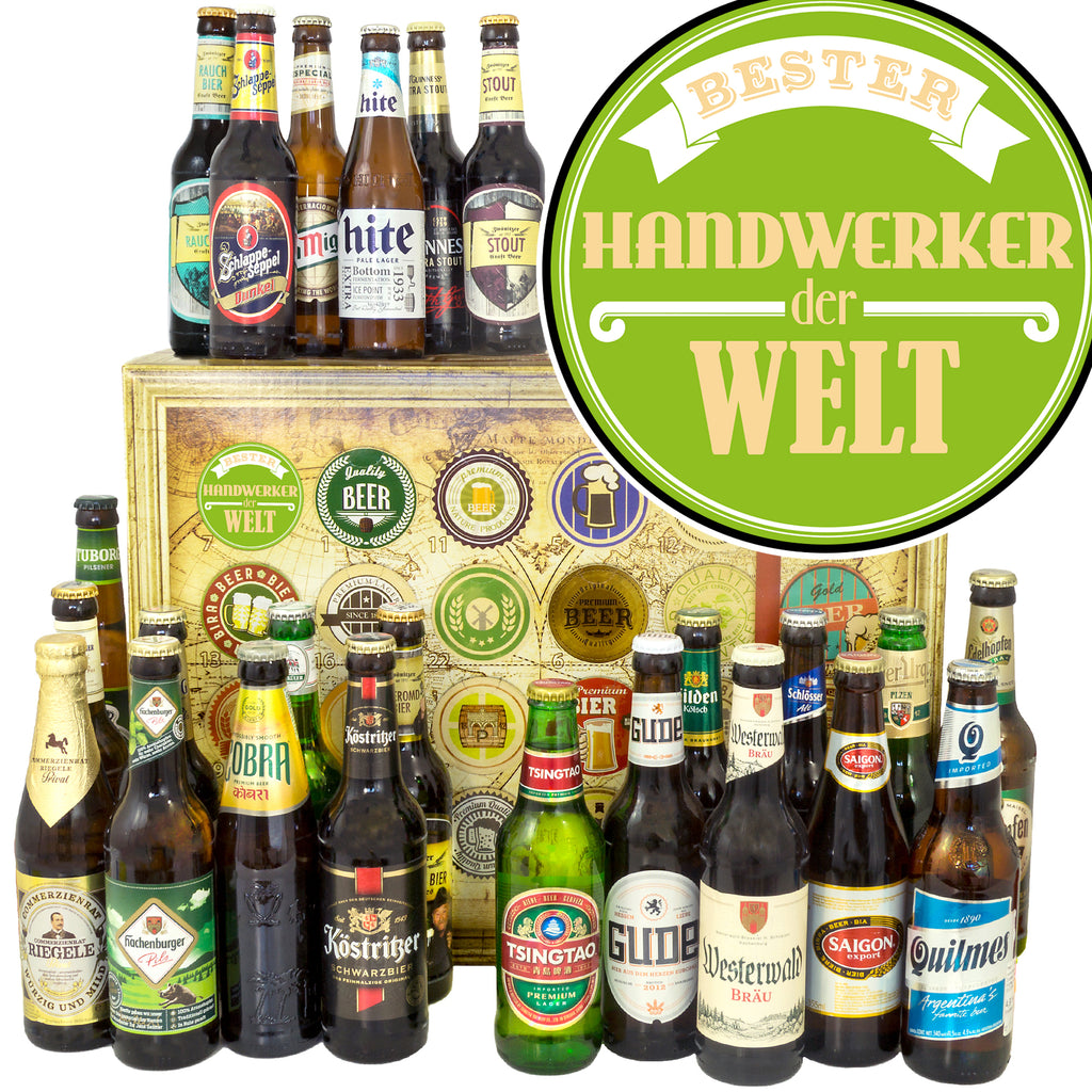 Bester Handwerker | 24 Spezialitäten Bier International und Deutschland | Geschenkset