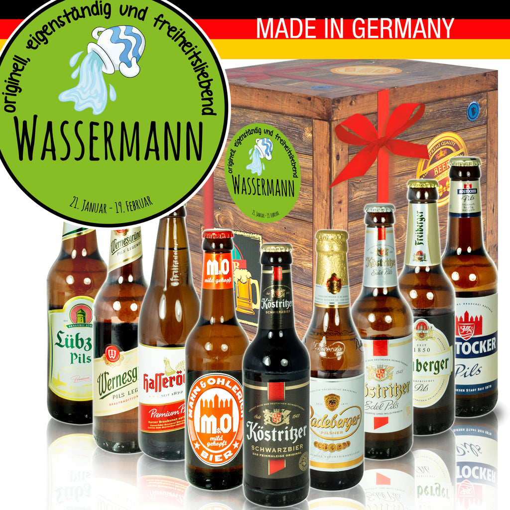 Sternzeichen Wassermann | 9 Biersorten Biere aus Ostdeutschland | Bierpaket