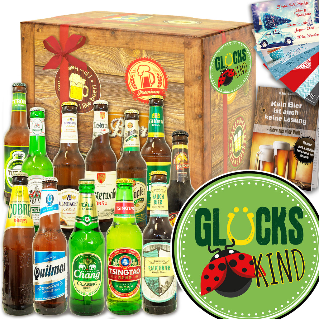Glückskind | 12 Spezialitäten Biere Welt und Deutschland | Biergeschenk
