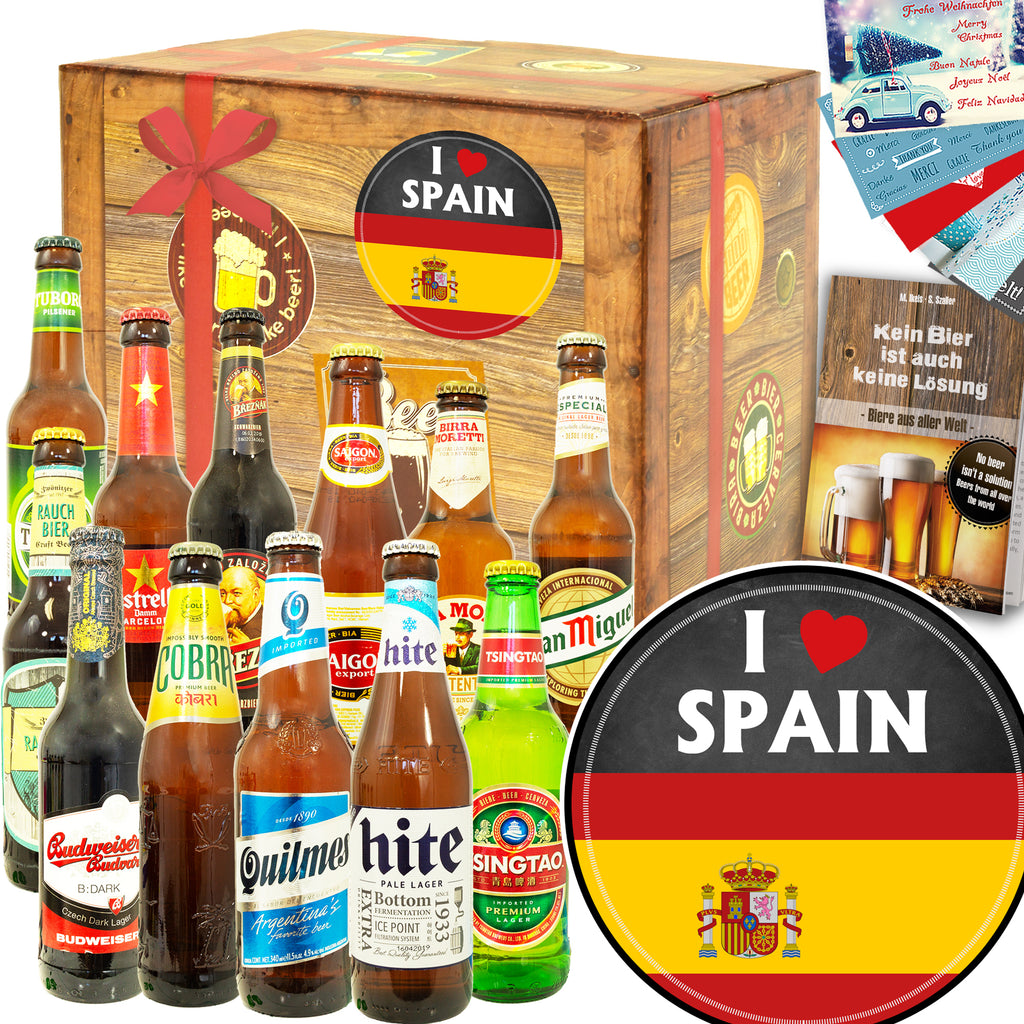 I love Spain | 12 Spezialitäten Biere der Welt Exoten | Geschenkkorb