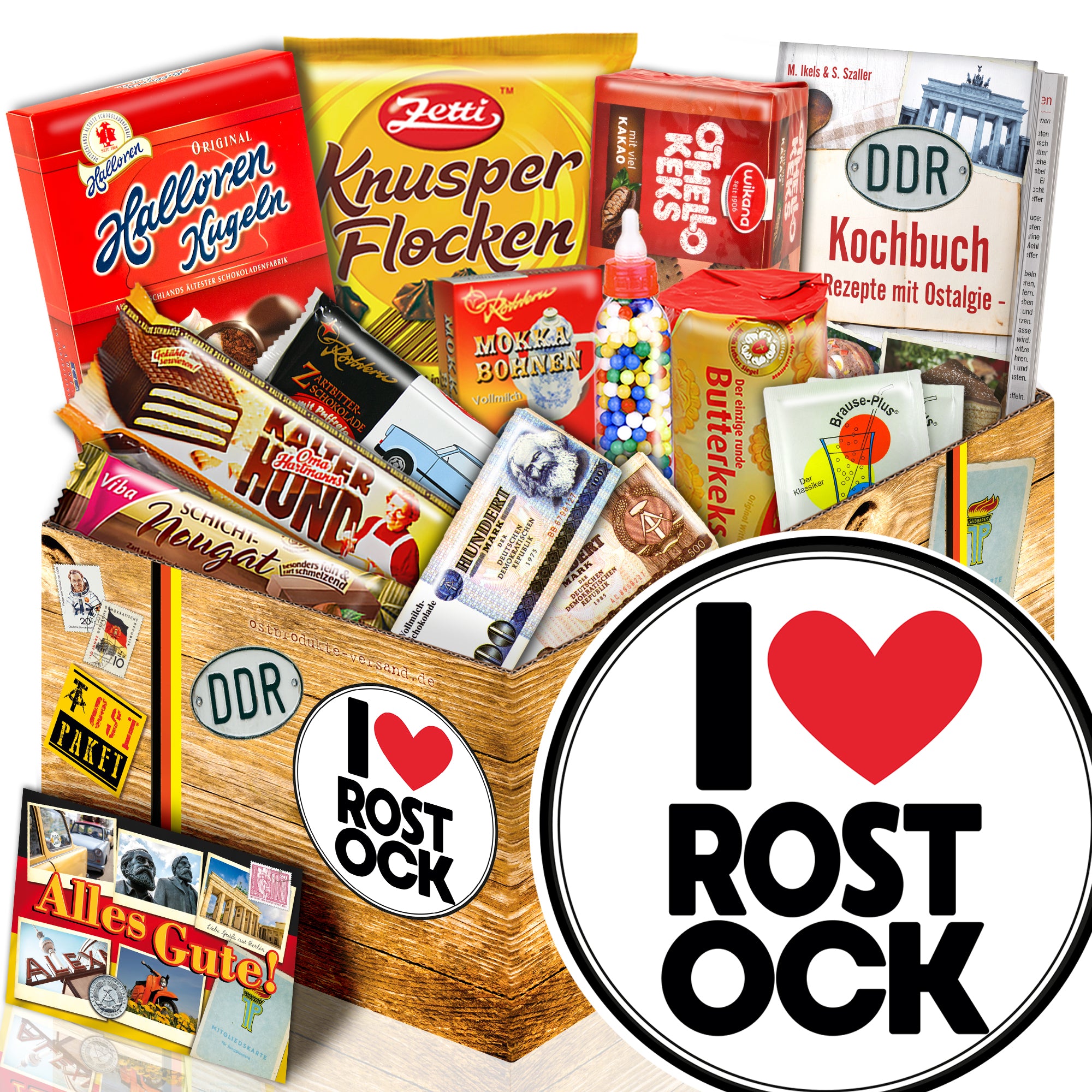 I love Rostock - Süßigkeiten Set DDR L
