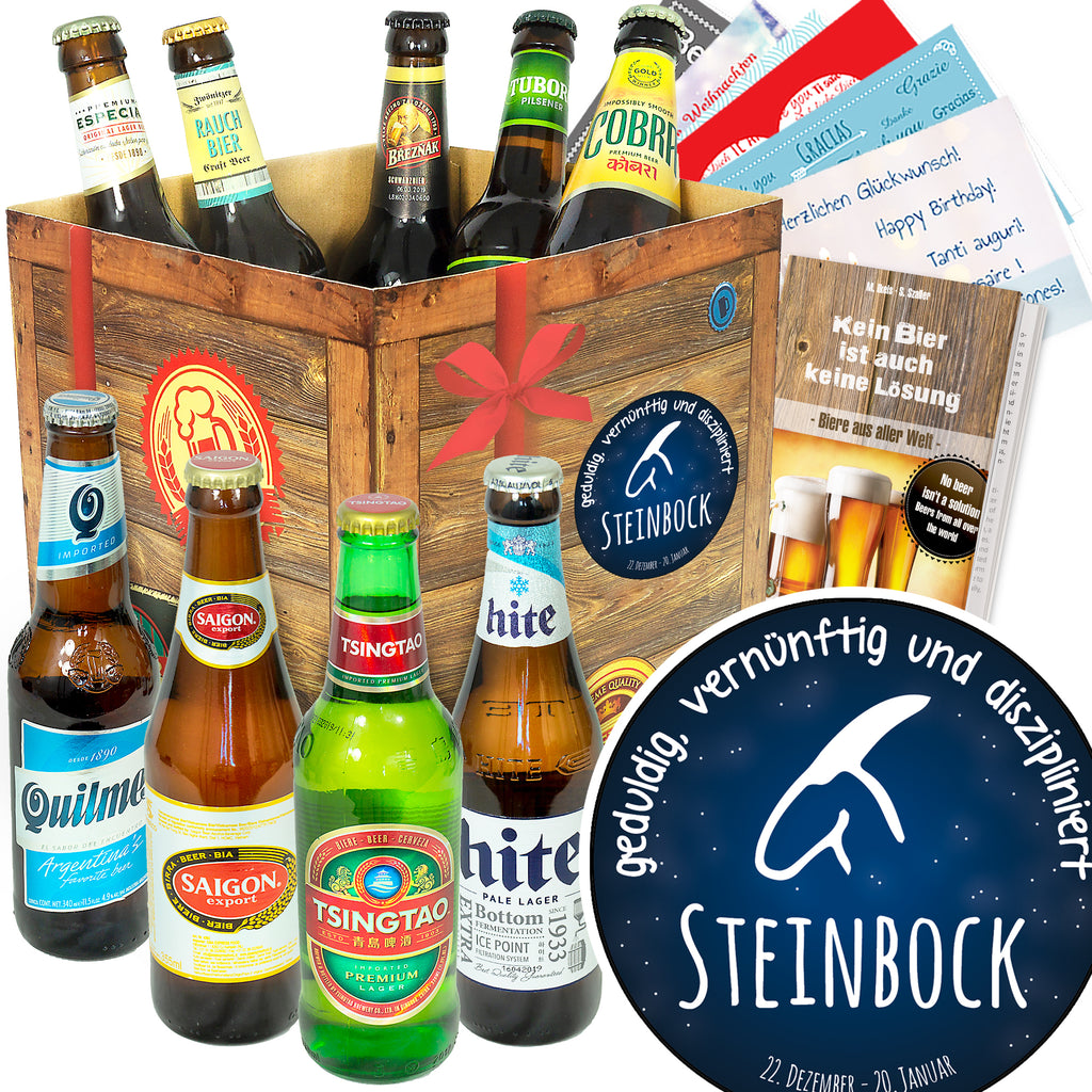 Sternzeichen Steinbock | 9x Bier aus aller Welt | Geschenk Box