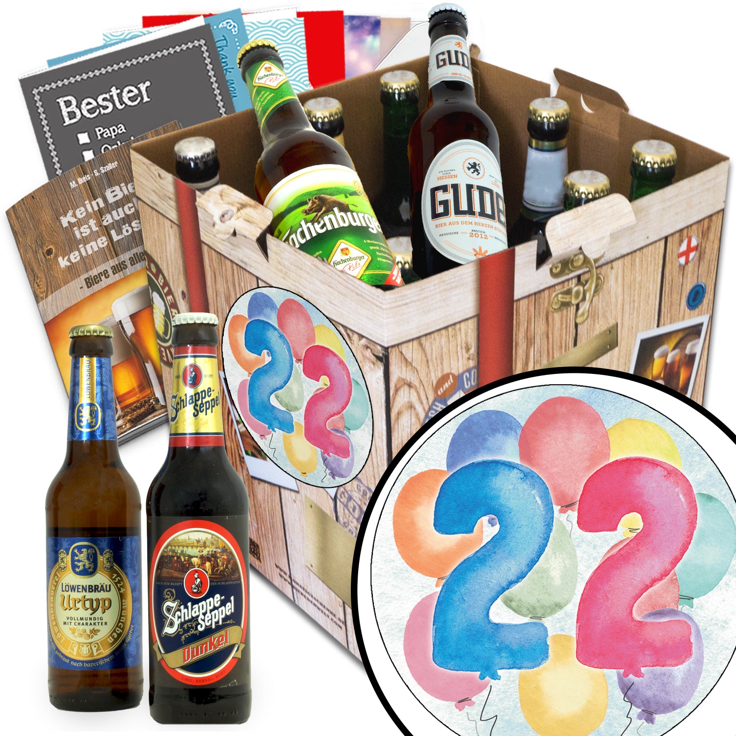 Geburtstag 22 | 9x Bier Bier Deutschlandreise | Geschenkpaket