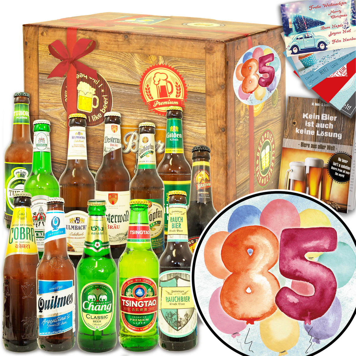 Geburtstag 85 | 12 Spezialitäten Biere Welt und Deutschland | Box