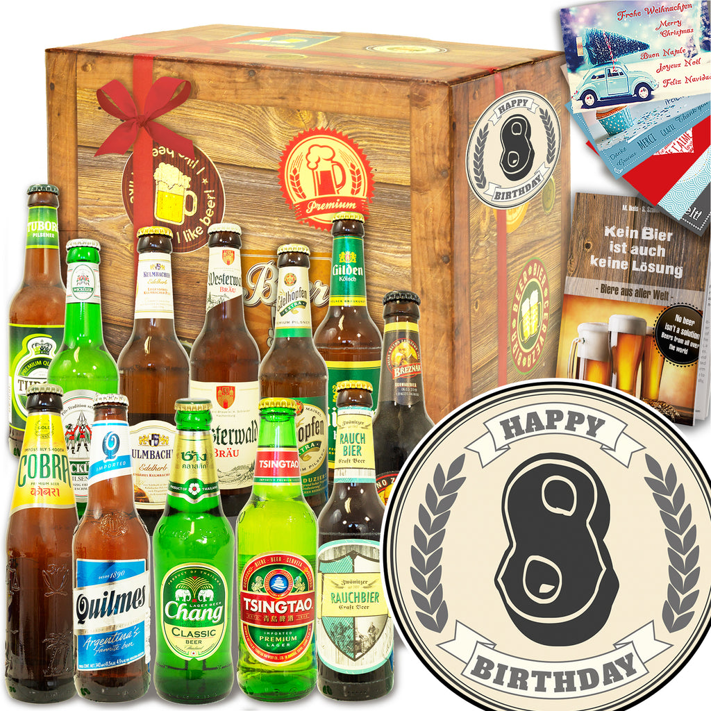 Geburtstag 8 | 12 Biersorten Bier International und DE | Geschenkidee