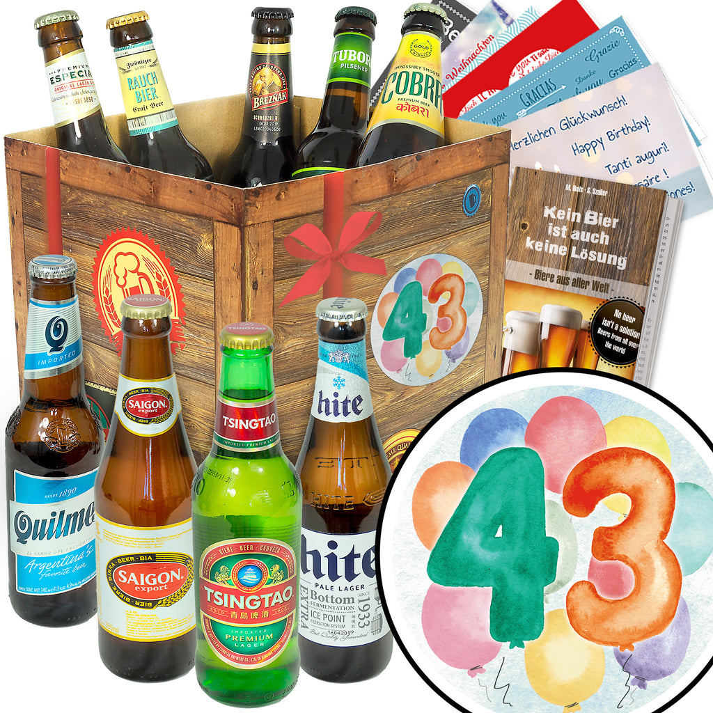 Geburtstag 43 | 9 Spezialitäten Bier aus aller Welt | Bierbox