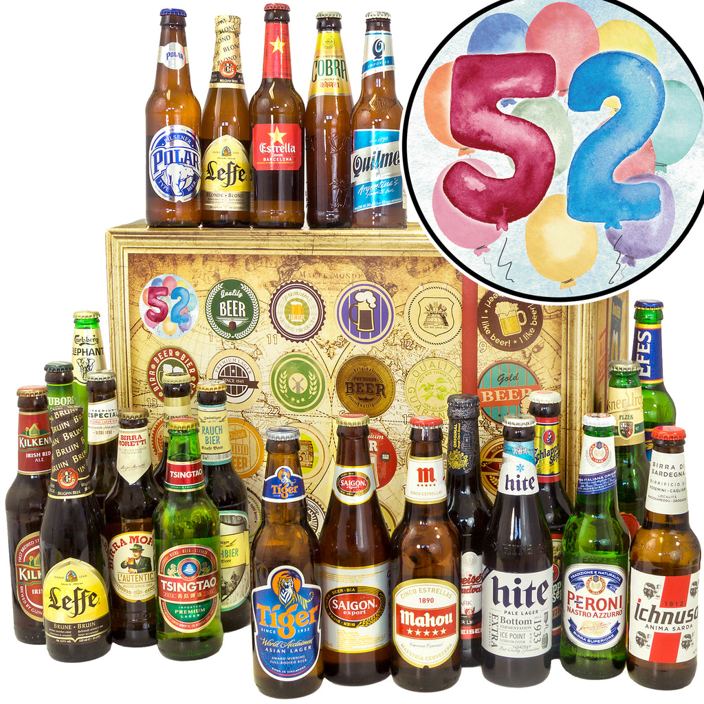 Geburtstag 52 | 24 Biersorten Bierweltreise | Geschenkidee