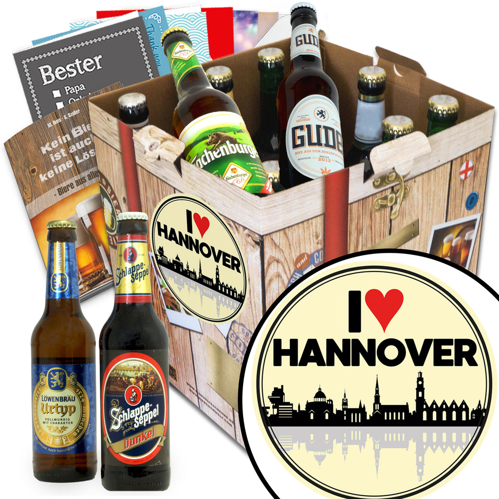 I love Hannover | 9 Flaschen Biere Deutschland | Bier Geschenk