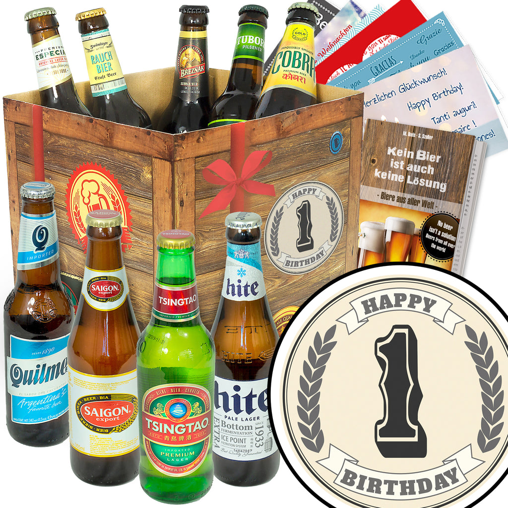 Geburtstag 1 | 9x Bier aus aller Welt | Geschenkkorb