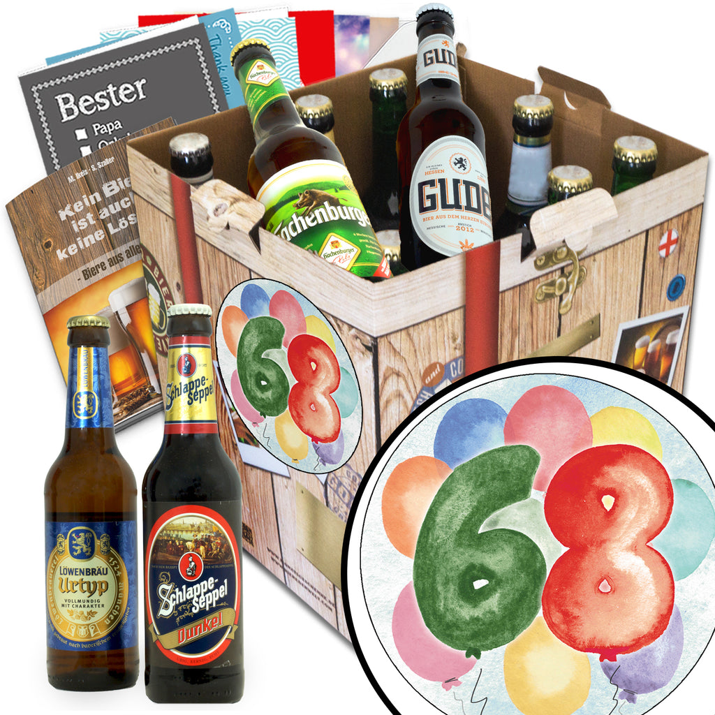 Geburtstag 68 | 9 Flaschen Deutsche Biere | Bierpaket