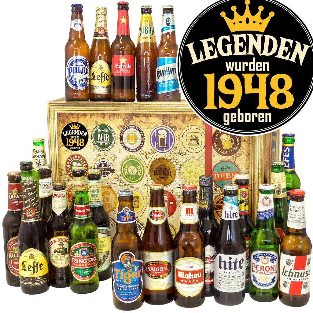 Legenden 1948 | 24 Spezialitäten Bier International | Geschenkkorb