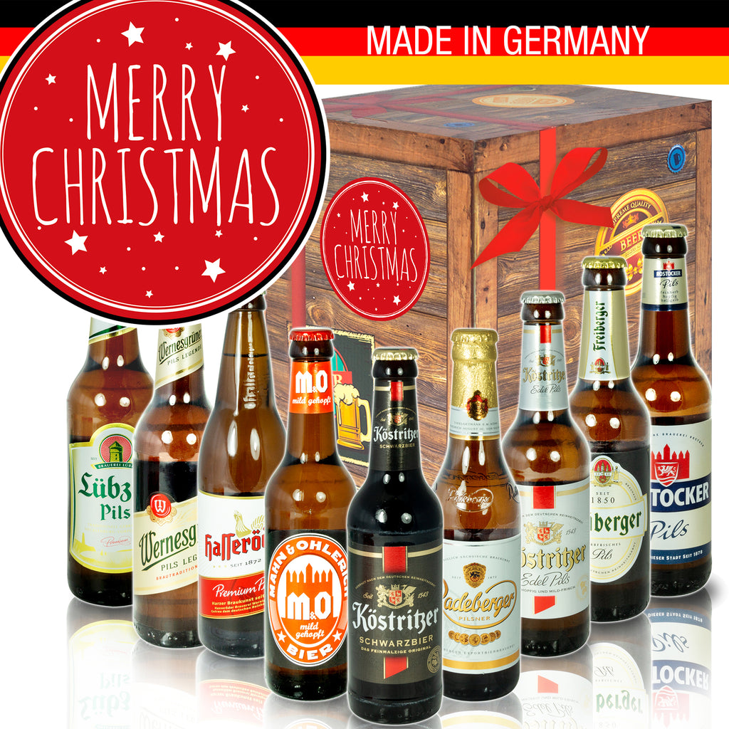 Frohe Weihnachten Sterne | 9 Biersorten Biere aus Ostdeutschland | Geschenkbox