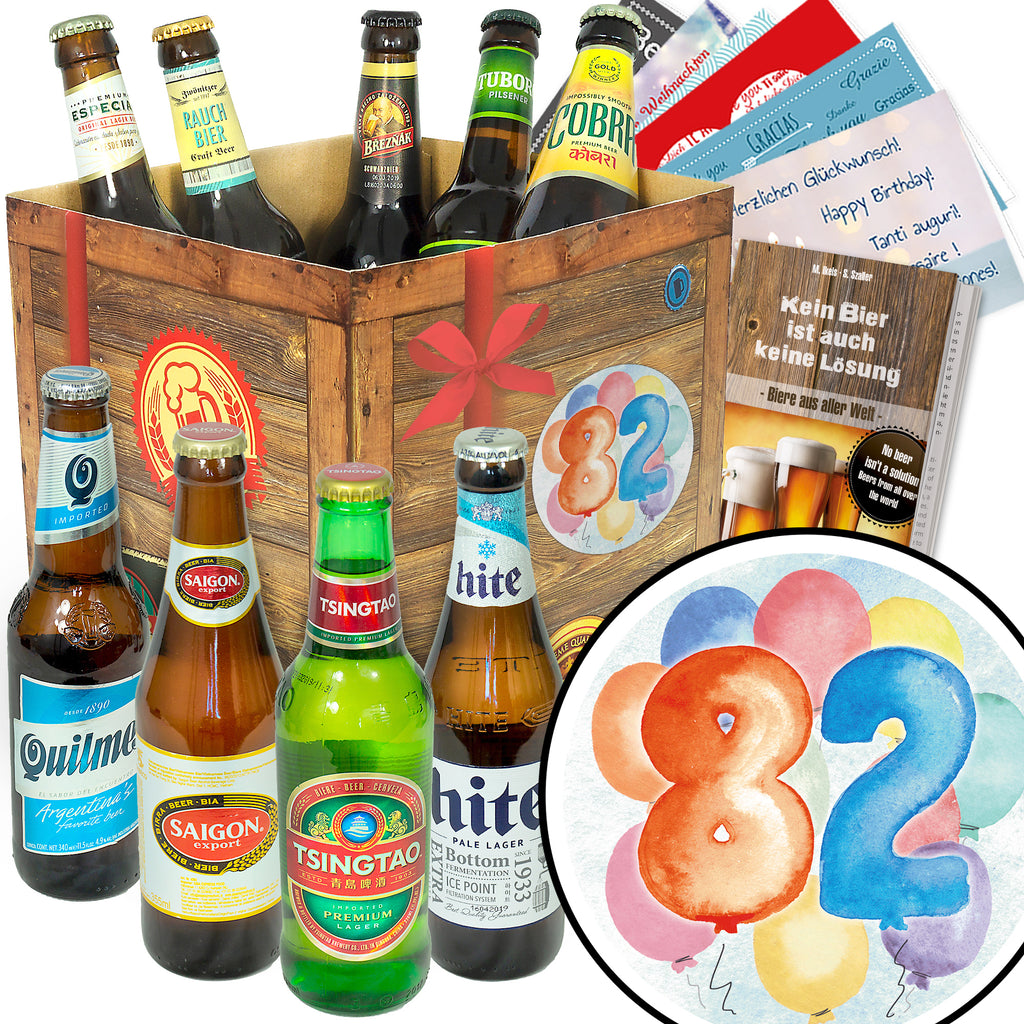 Geburtstag 82 | 9 Flaschen Bier International | Bierset