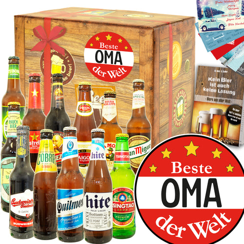 Beste Oma | 12 Länder Bier aus aller Welt | Geschenkset