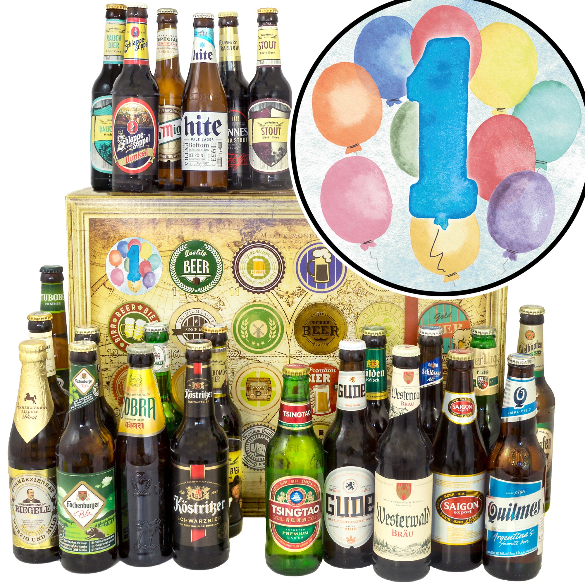 Jahrestag 1 | 24x Bier Bier Deutschland und Welt | Bierbox