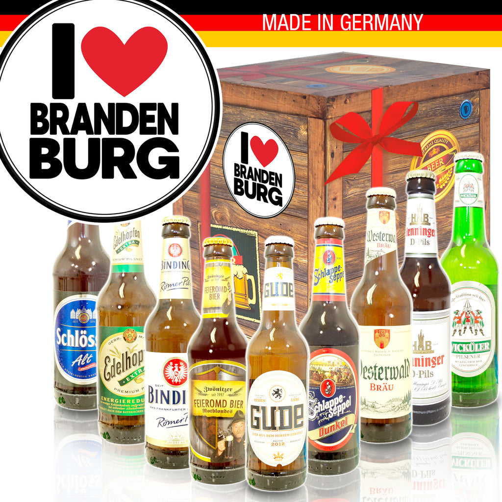 I Love Brandenburg | 9 Flaschen Deutsche Biere | Bierbox
