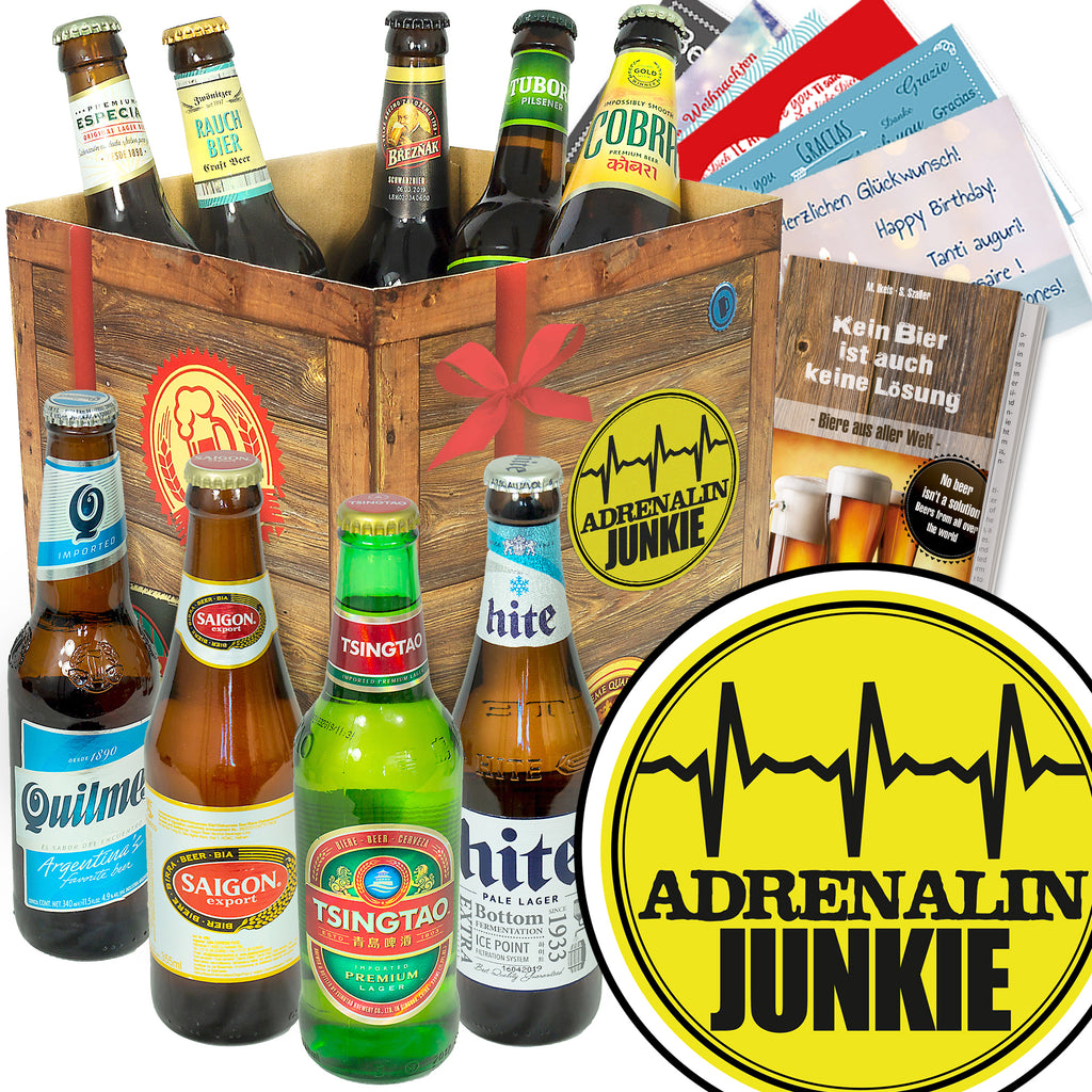 Adrenalinjunkie | 9 Länder Bier Weltreise | Geschenkbox